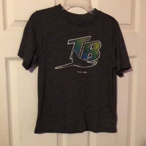 Tampa Bay Rays Gray Graphic Logo T-Shirt Boys Medium M 8/10 MLB Baseball